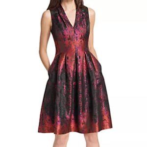 NEARLY NEW - Vince Camuto Sleeveless Jacquard Fit and Flare Dress - Size 14